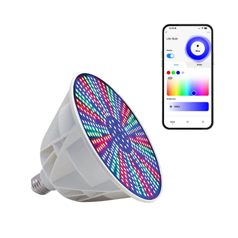 Life-Bulb Smart Color LED Pool Replacement Bulb System (E26 Base) | 120V System to 12V Wi-Fi Conversion | Lifetime Replacement Program
