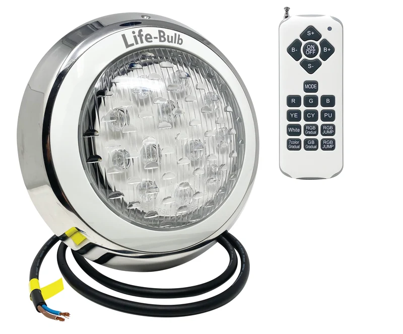 Life-Bulb Wall-Mount Color LED Inground Pool Light (75ft Cord) | 12V Low Voltage (60W Max) | Lifetime Replacement Program