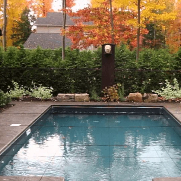 Ensemble couverture hivernale et élastiques pour piscine creusée rectangle - 14 x 28 pi