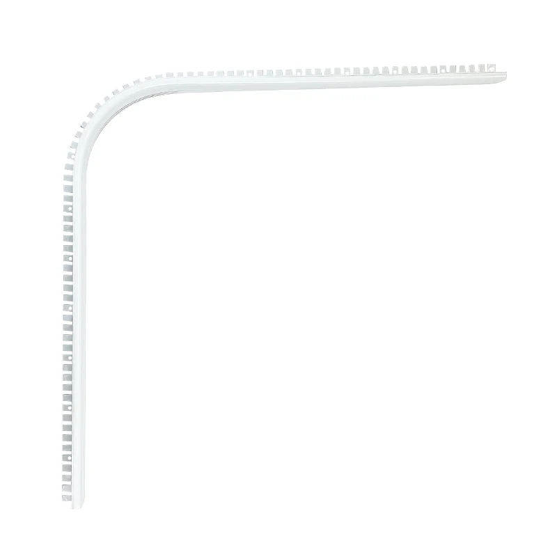 Margelle de coin entaillée à double rails pour piscine creusée (blanc)