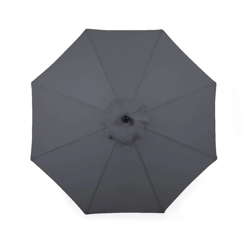 Parasol de marché Deluxe avec mât noir mat - 9 pi (2,7 m)