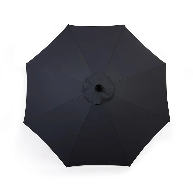 Parasol de marché avec mât noir mat - 9 pi (2,7 m)