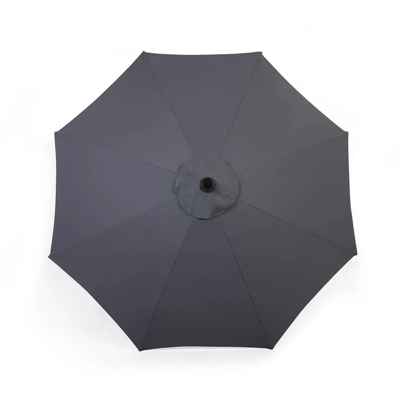 Parasol de marché avec mât noir mat - 9 pi (2,7 m)