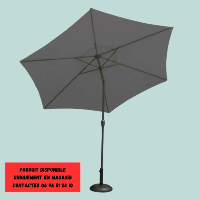 Parasol Mât Aluminium Droit À Manivelle Ø3m Gris Anthracite
