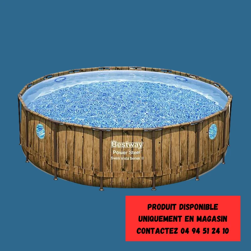 Piscine hors sol tubulaire ronde Bestway Power Steel™ Swim Vista™ ø4,88 x h.1,22 m