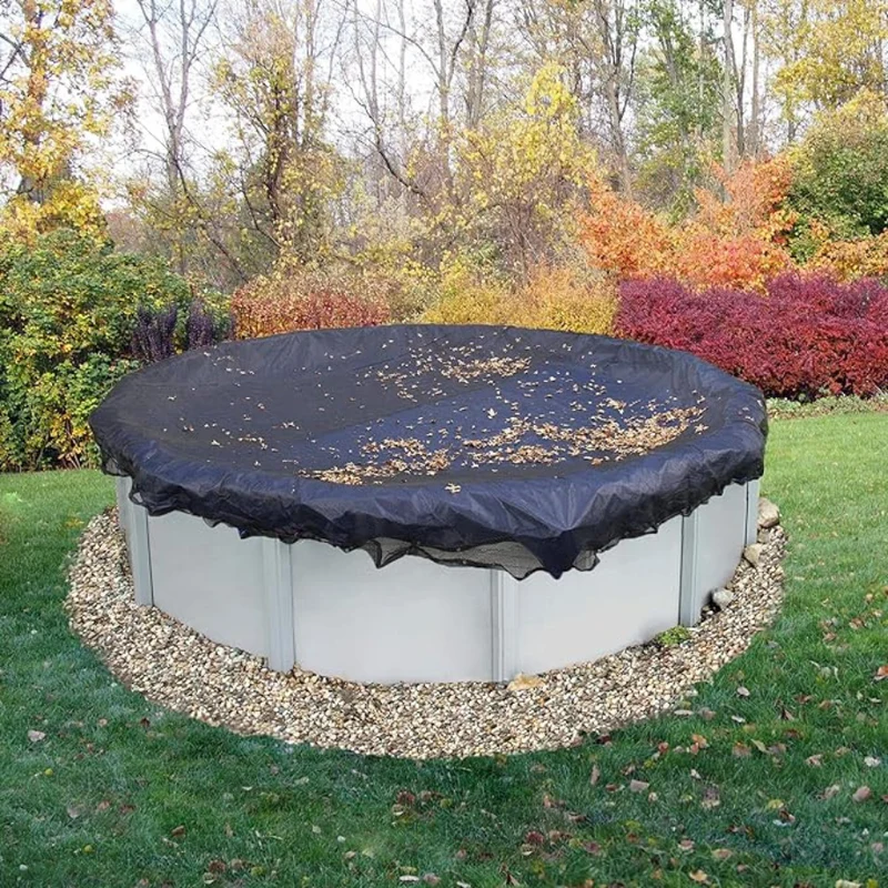 Filet à feuilles avec ourlé pour piscine ronde