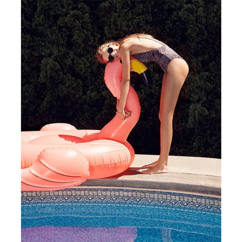 Gonglable flamant rose géant