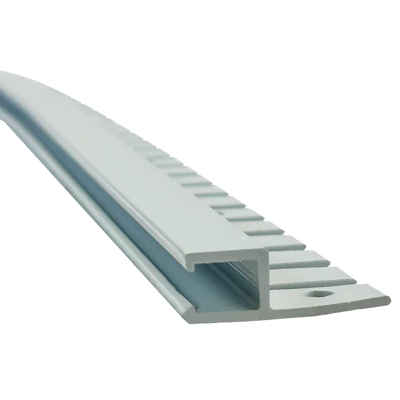 Margelle supérieur de coin entaillée à rail unique pour piscine creusée (blanc)