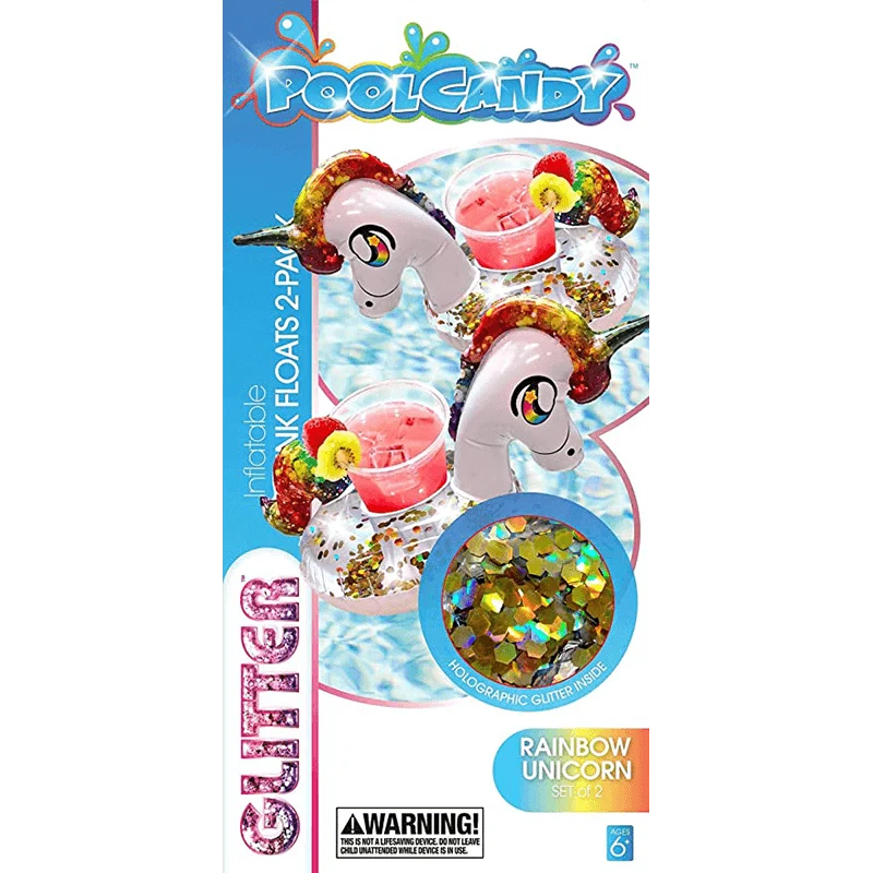 Porte boisson licorne gonflable (lot de 2)