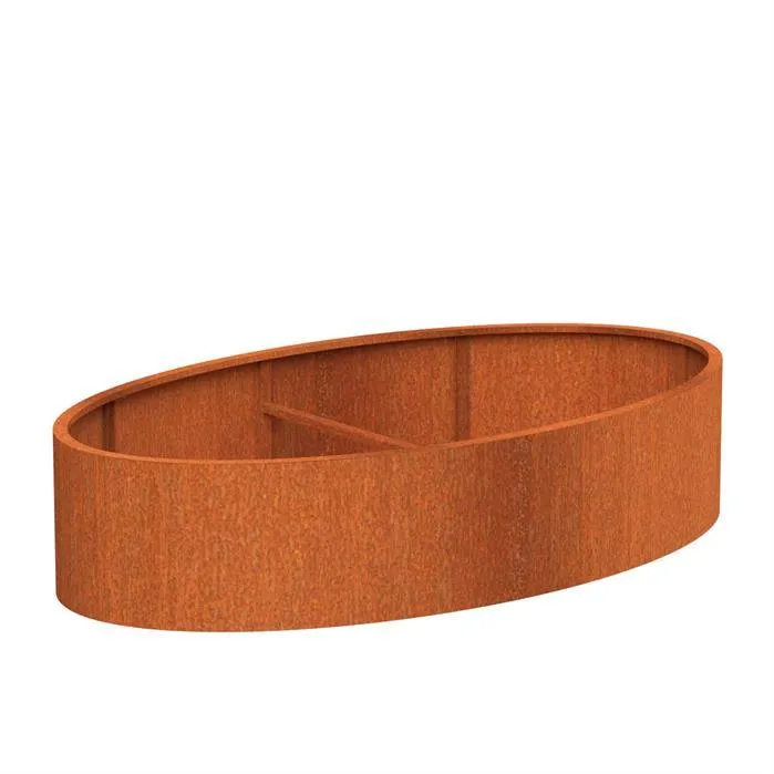 Jardinière en corten - Ellipse 2.8m x 1.6m x 0.6m