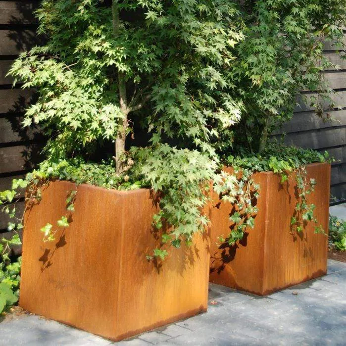Jardinière en corten - Andes sur roulettes 2m x 0.5m x 0.5m