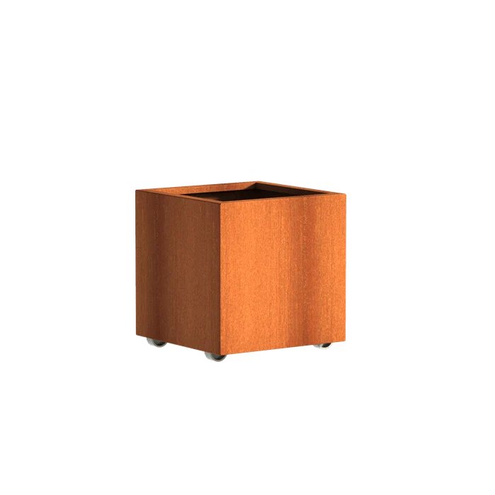 Jardinière en corten - Andes sur roulettes 0.6m x 0.6m x 0.6m