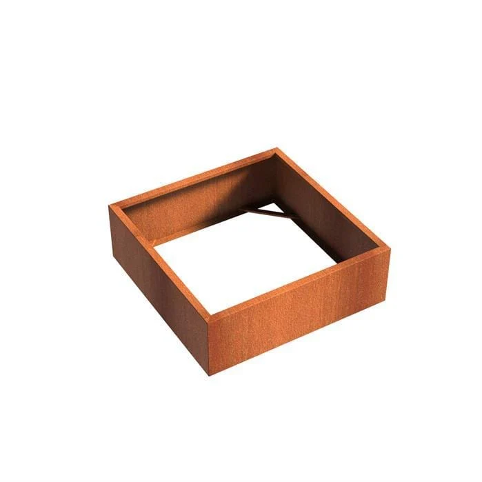 Jardinière en corten - Andes sans fond 1.2m x 1.2m x 0.4m