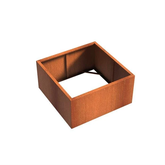 Jardinière en corten - Andes sans fond 1.2m x 1.2m x 0.6m