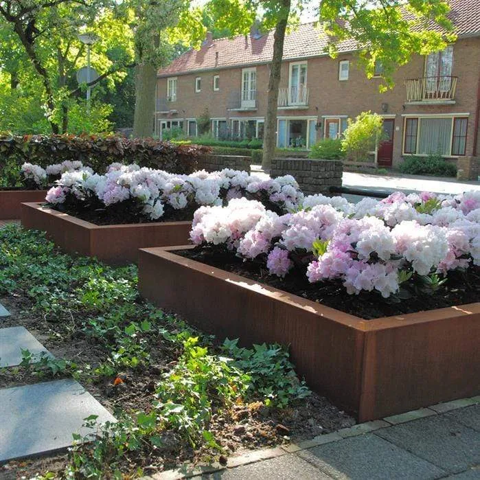 Jardinière en corten - Andes sans fond 1.2m x 1.2m x 0.8m