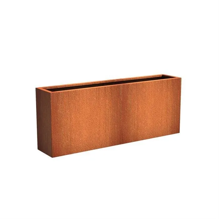 Jardinière en corten - Andes rectangulaire 2m x 0.4m x 0.8m