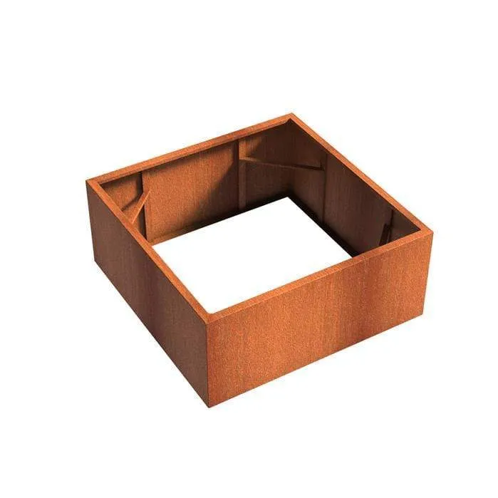 Jardinière en corten - Andes sans fond 1.4m x 1.4m x 0.6m