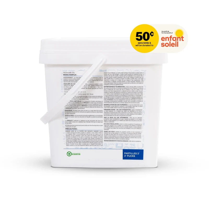Pastilles de chlore de 3 pouces - 8 kg