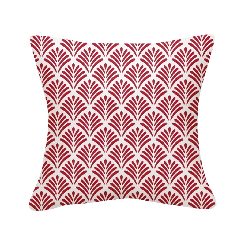 Coussin extérieur 24 x 24 po - Imprimé géo rouge