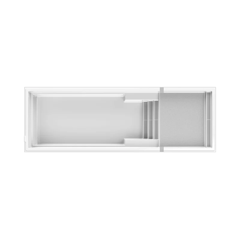 Piscine en fibre de verre avec terrasse - 12 x 37 pi