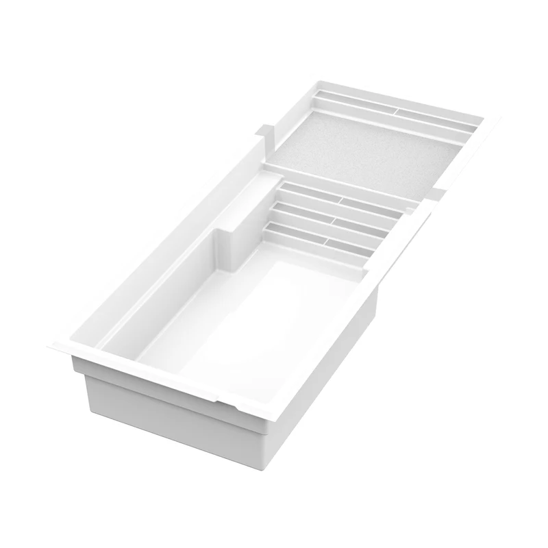 Piscine en fibre de verre avec terrasse - 12 x 30 pi