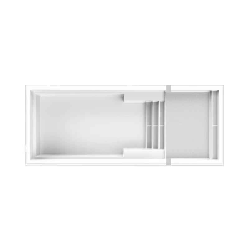 Piscine en fibre de verre avec terrasse - 12 x 30 pi