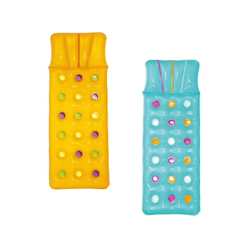 Matelas gonflable avec pochettes multicolores