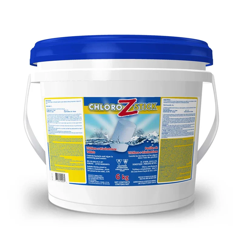 Bâton de chloration avec zinc de couleur bleu