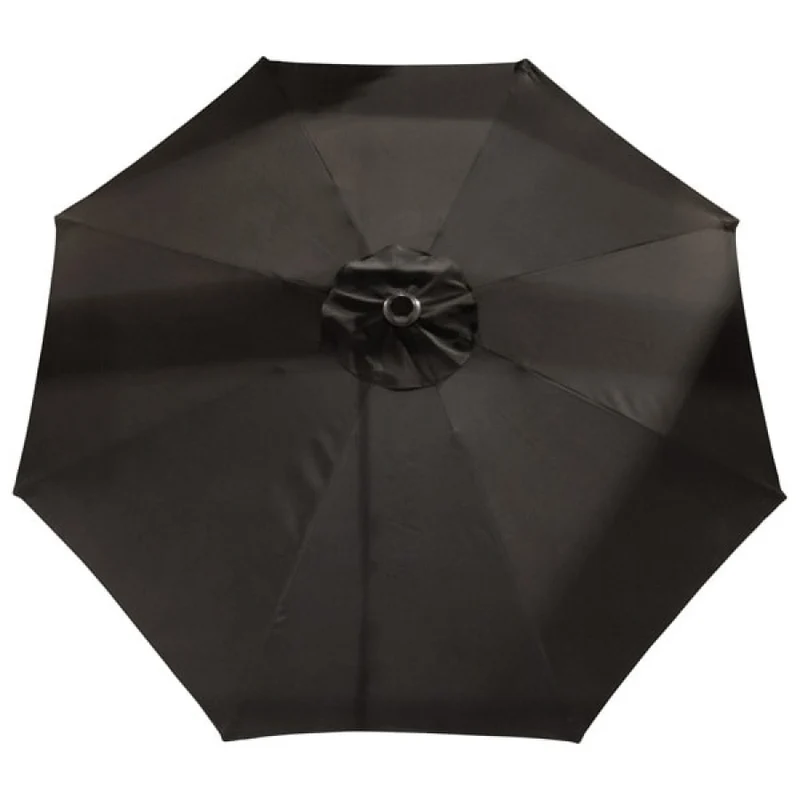 Parasol de marché Deluxe avec mât noir - 9 pi (2,7 m)