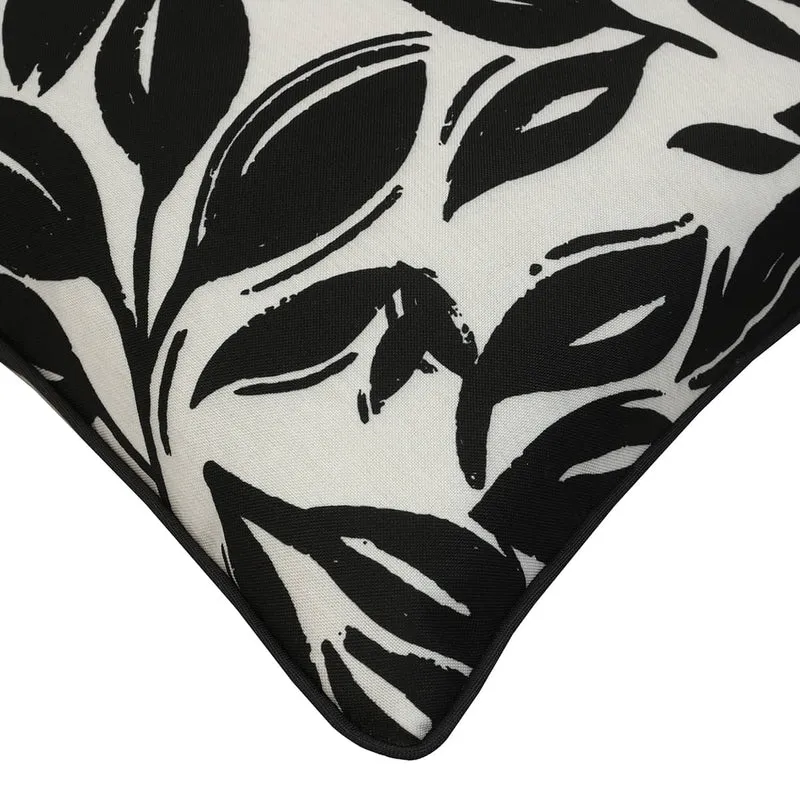 Coussin extérieur 14 x 26 po - Noir imprimé