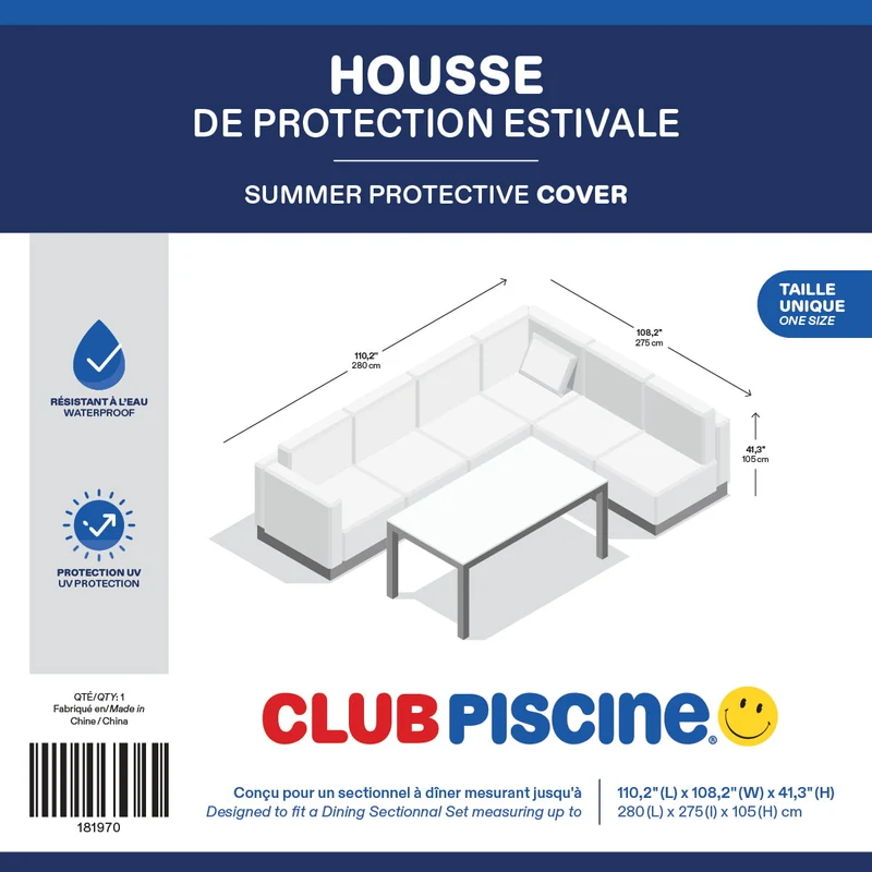 Housse protectrice d'été pour sectionnel à dîner