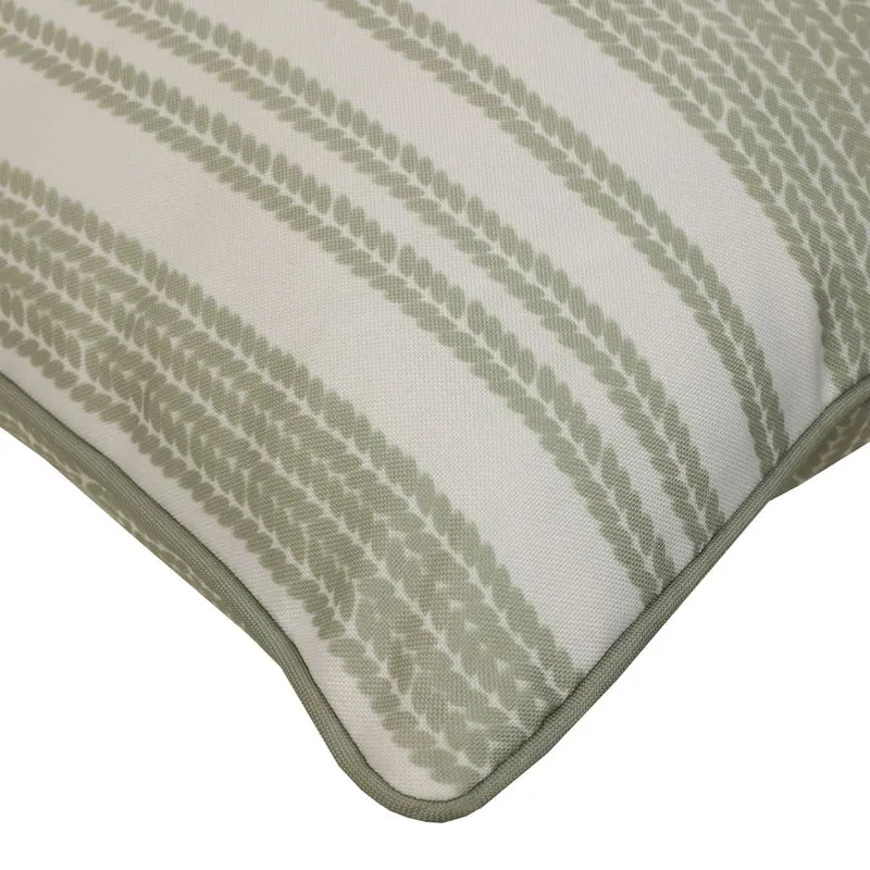 Coussin extérieur 18 x 18 po - Imprimé rayé vert sauge