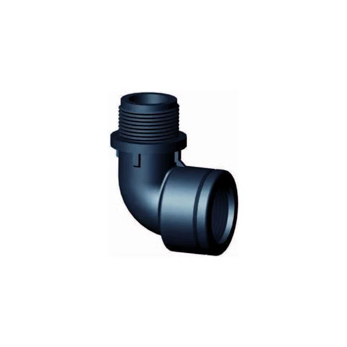 Coude 90° PP noir - À filet intérieur et extérieur