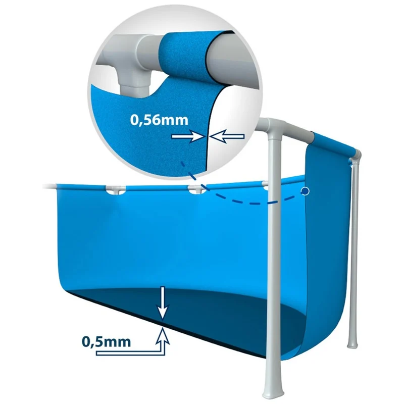 Intex Piscina Desmontable Metal Frame 260x160x65cm 2282L Azul