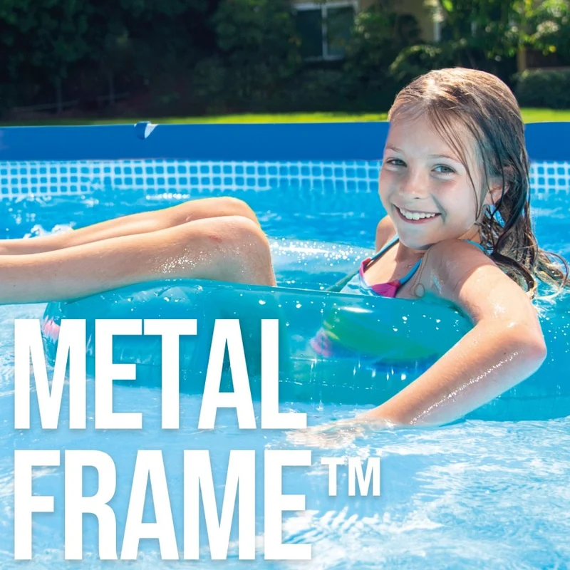 Intex Metal Frame Piscina Desmontable Rectangular 450x220x84cm Depuradora