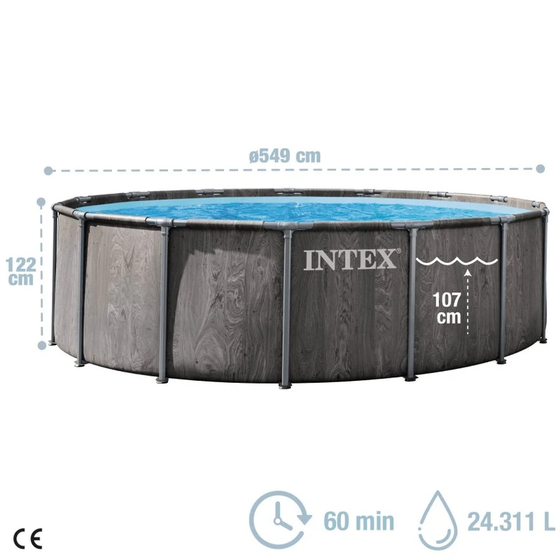 Intex Piscina Desmontable Greywood Prism Frame 549x122cm con Depuradora