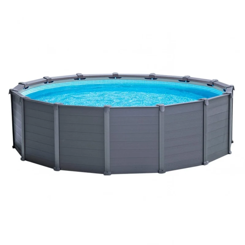 Intex Graphite Grey Panel Piscina Desmontable Redonda 478x124cm 16805L