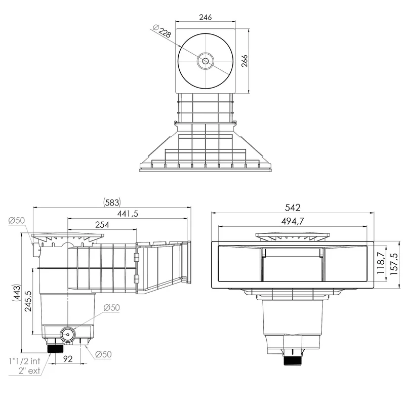 Skimmer ACIS A500 NHL design pour piscine béton et liner