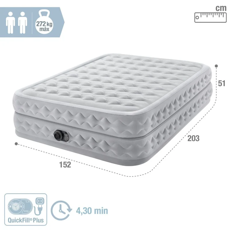 Intex Colchón Hinchable Dura-Beam Deluxe Supreme Air-Flow Queen 152x203cm