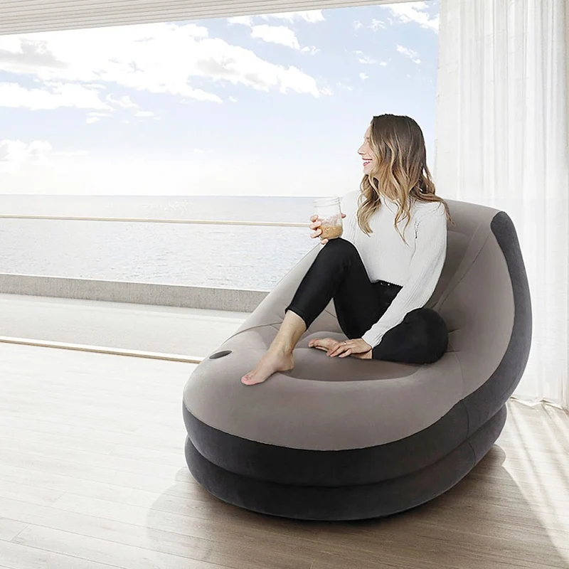 Intex Ultra Lounge Sillón Hinchable con Reposapiés Gris