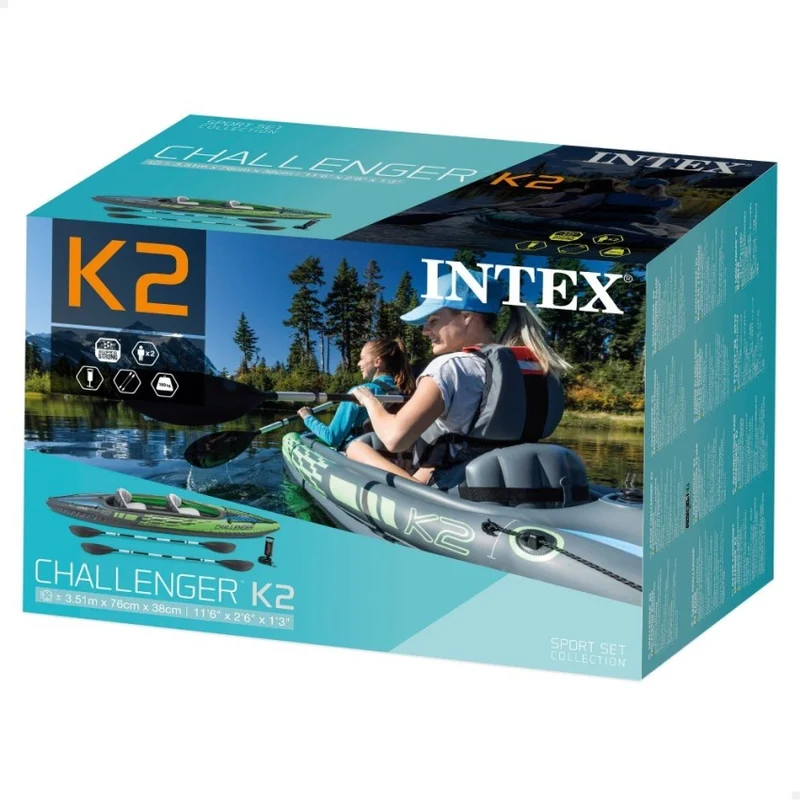 Intex Challenger K2 Kayak Hinchable 2 Personas 351x76x38 cm