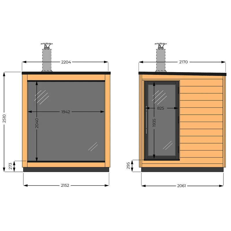Sauna FinVision Dawn porte à droite