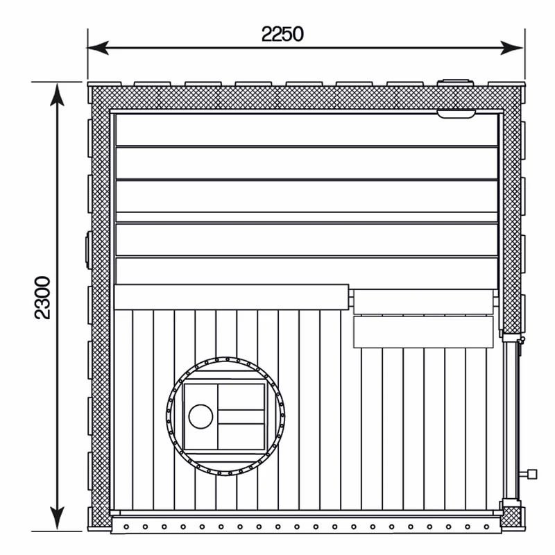 Sauna FinVision Dawn porte à droite
