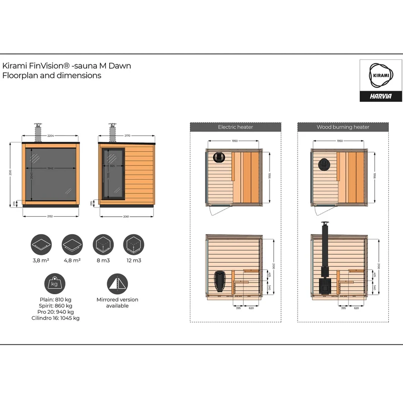 Sauna FinVision Dawn porte à droite