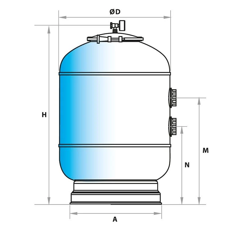 Filtro de Arena AstralPool Skypool M00123 Ø500 mm Lateral – 9 m³/h