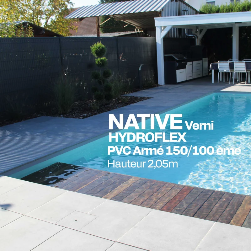 PVC armé Hydroflex Native verni 2,05 x 25 m piscine