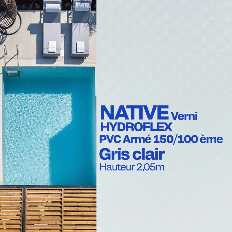 PVC armé Hydroflex Native verni 2,05 x 25 m piscine