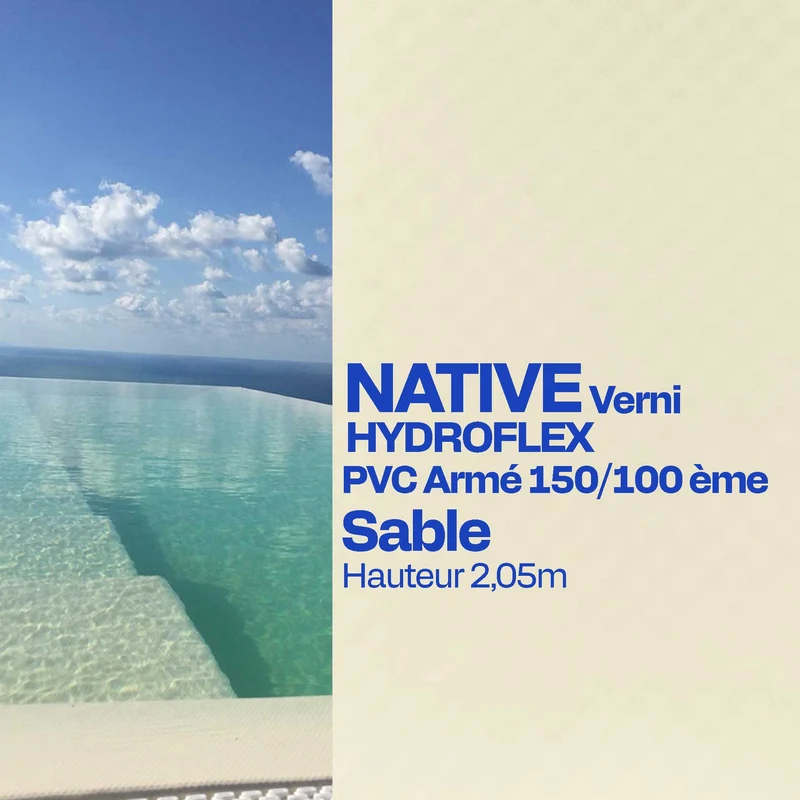 PVC armé Hydroflex Native verni 2,05 x 25 m piscine