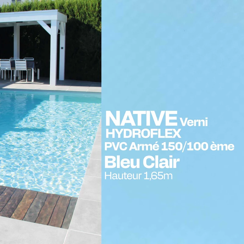 PVC armé Hydroflex Native verni piscine 1,65 X 25 m
