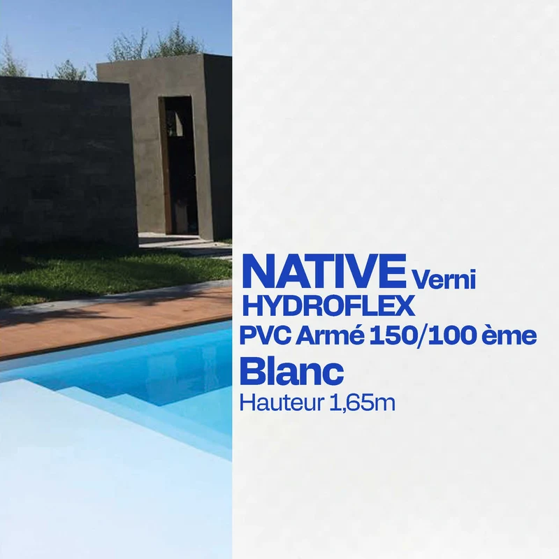 PVC armé Hydroflex Native verni piscine 1,65 X 25 m